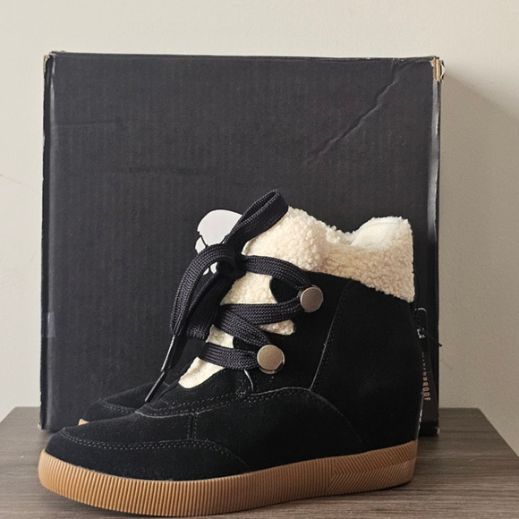 Sorel Women's ONA Cozy Wedge WP Booties Size 8 Black NWT - Picture 1 of 9